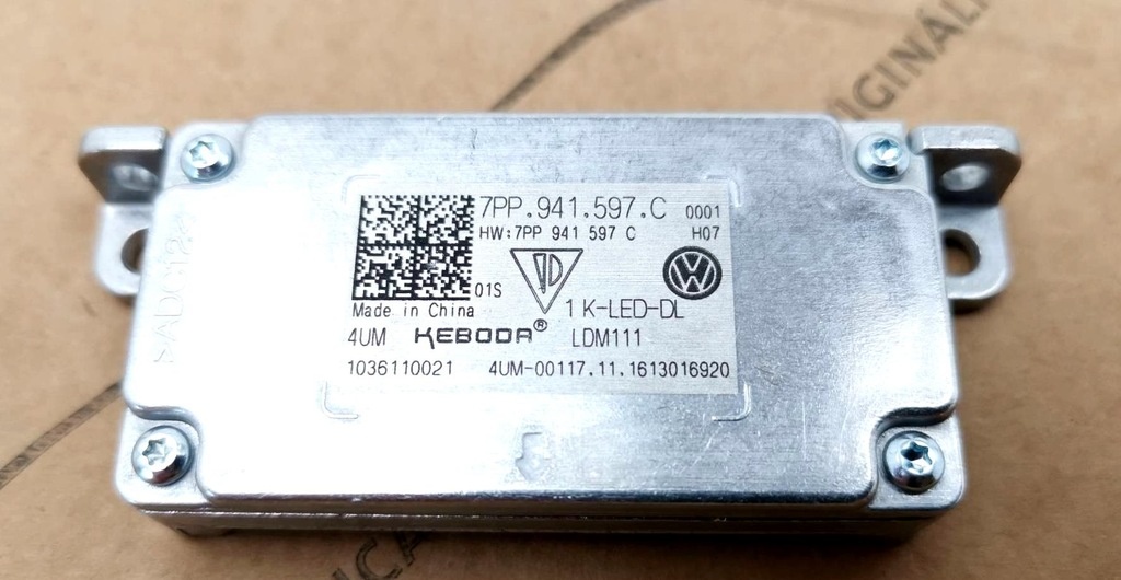 Řídicí jednotka pro LED světla Vw, ŠKODA 7PP941597C
