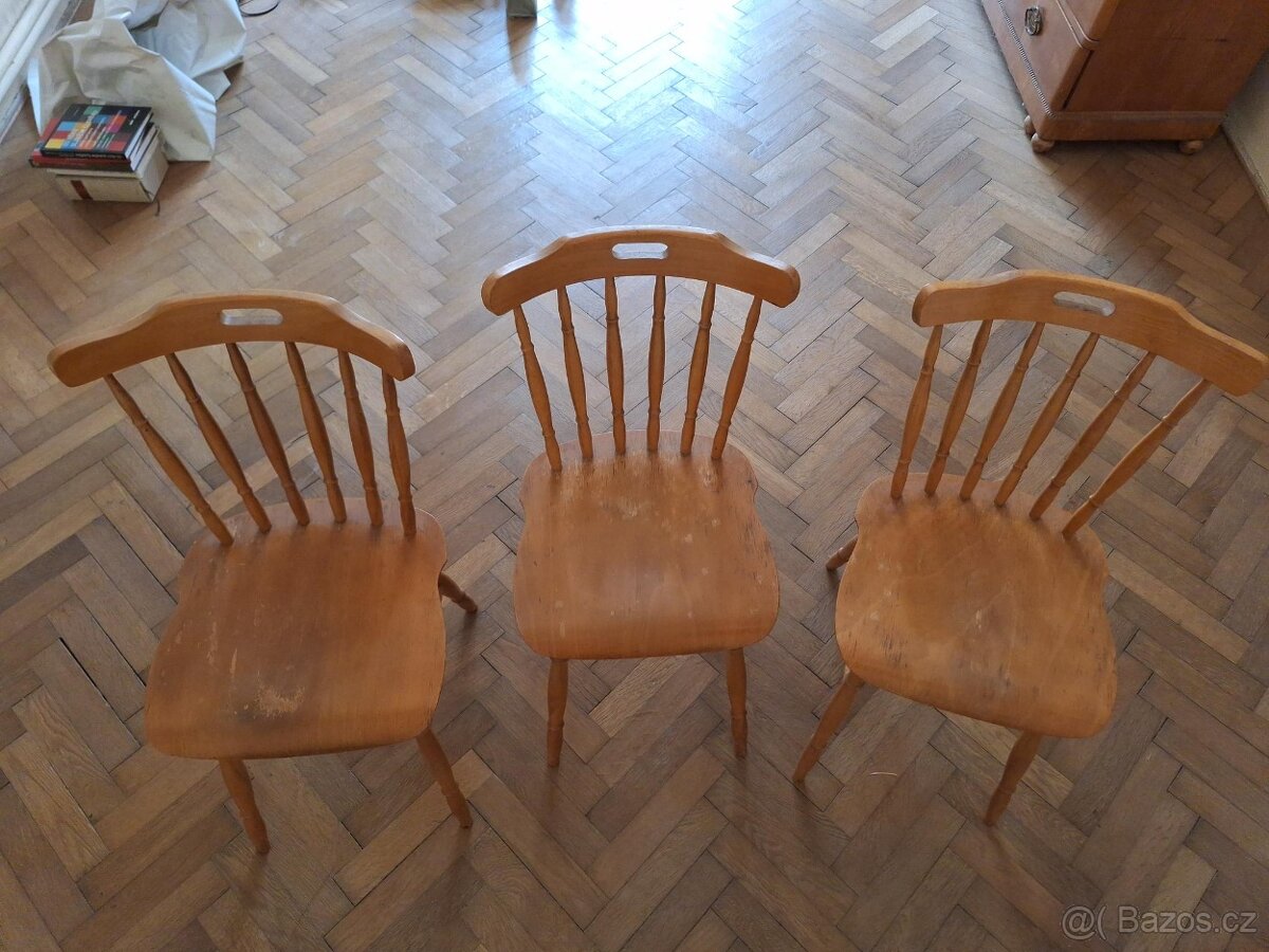 Židle z masivu, buk, lehké