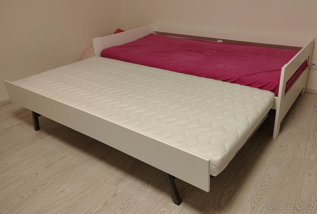 Rozkládací dětská postel, 2x 190x90 cm včetně matrací