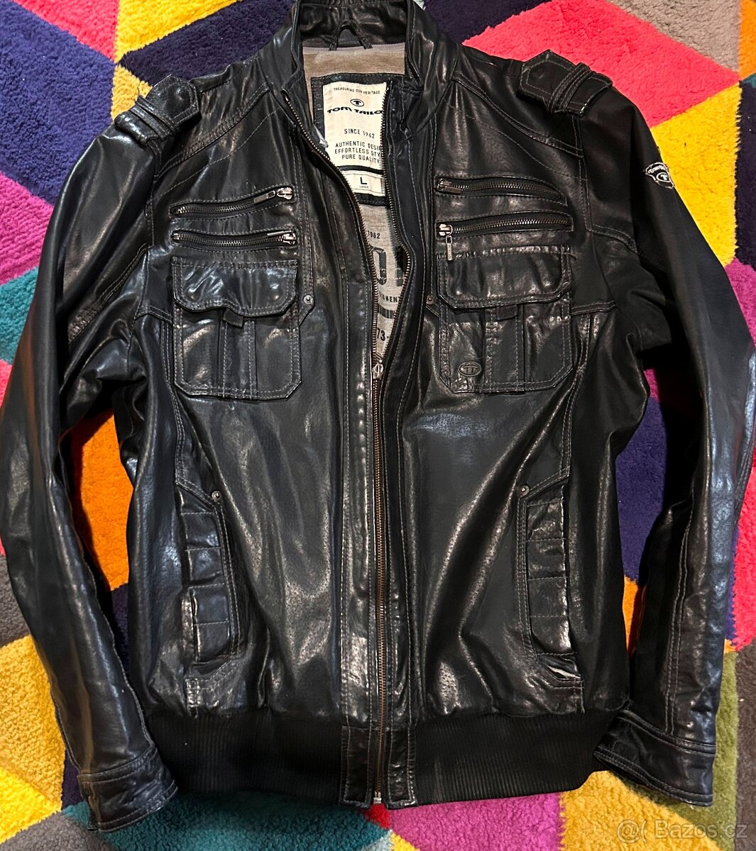 TOM TAILOR PÁNSKÁ KOŽÁRNA-KOŽENÁ BUNDA 100% LEATHER L💪🏽