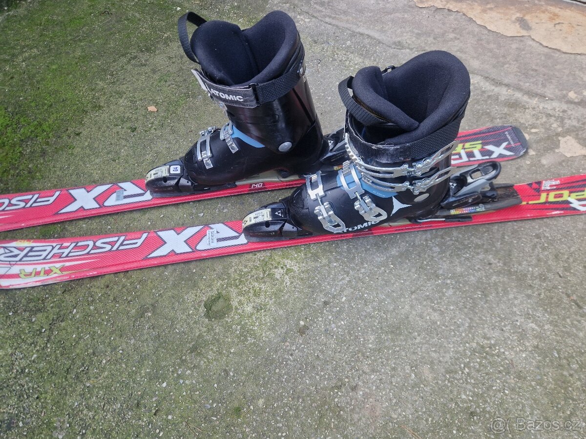 Lyžařské přeskové boty 25 + lyže 140cm