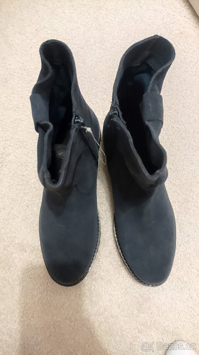 Zimní kožené semišové boty