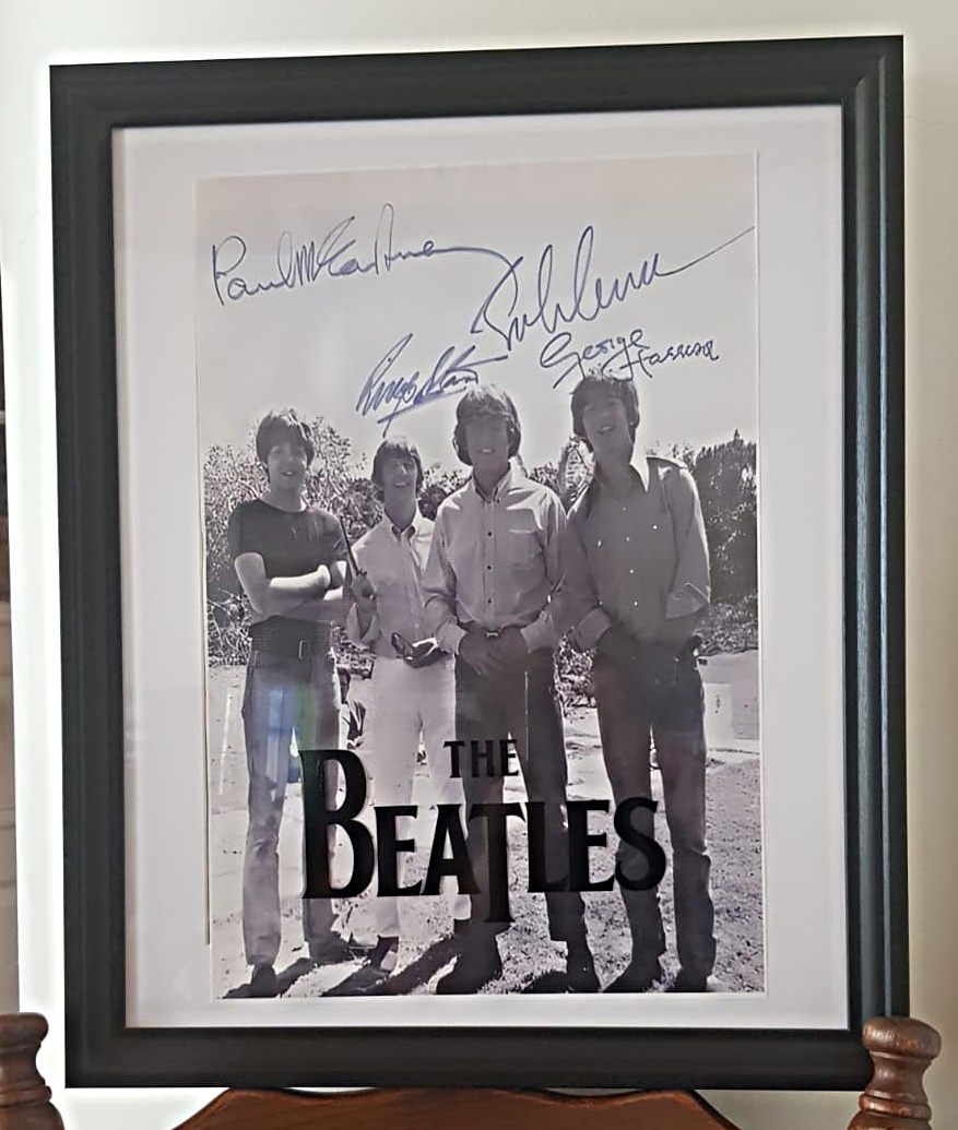 The BEATLES 30x45 plátno tisk, autogramy