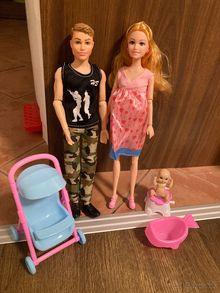 těhotná panenka barbie čeká dvojčata +ken