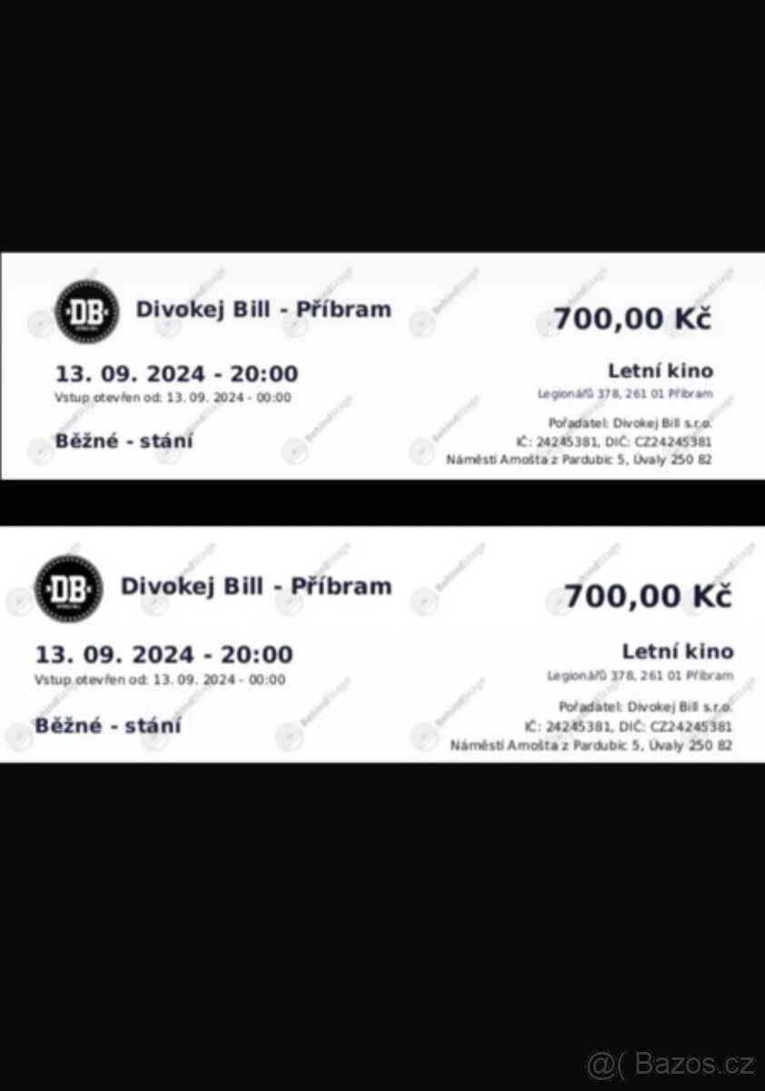 2x vstupenky Divokej Bill