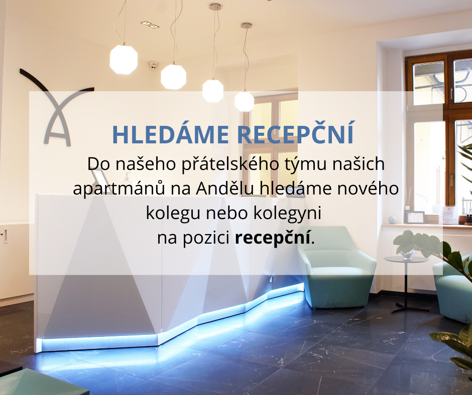 Recepční apartmánů na Andělu