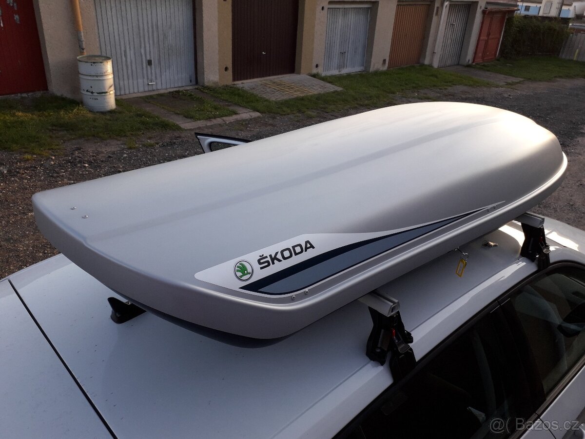 ŠKODA STŘEŠNÍ BOX,RAKEV,ORIGINÁL,TOP STAV-410L OBJEM
