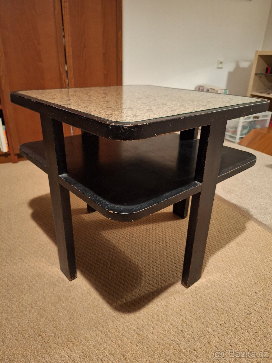 Konferenční stolek art deco černý