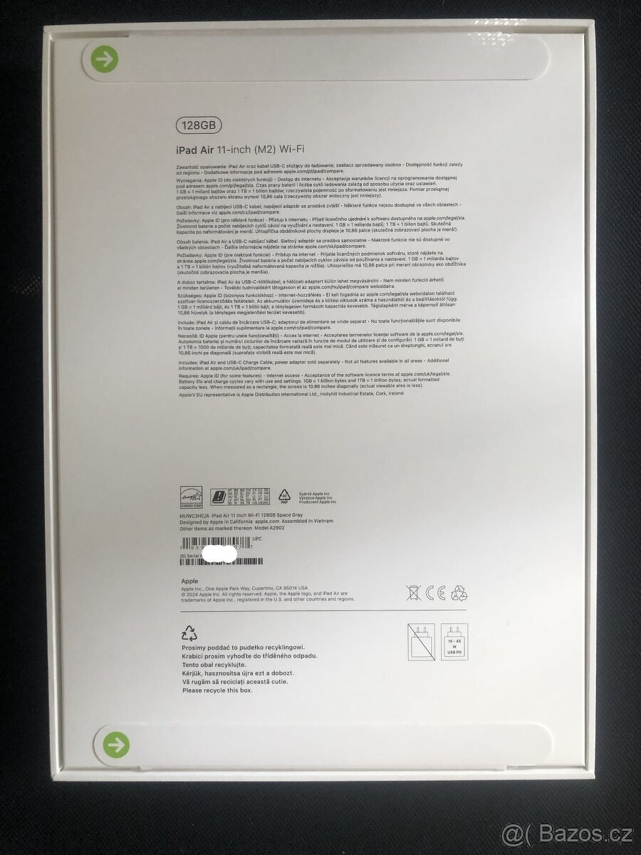 Nerozbalený Šedý Ipad Air 11" (Wi-Fi) 128 GB - 2024