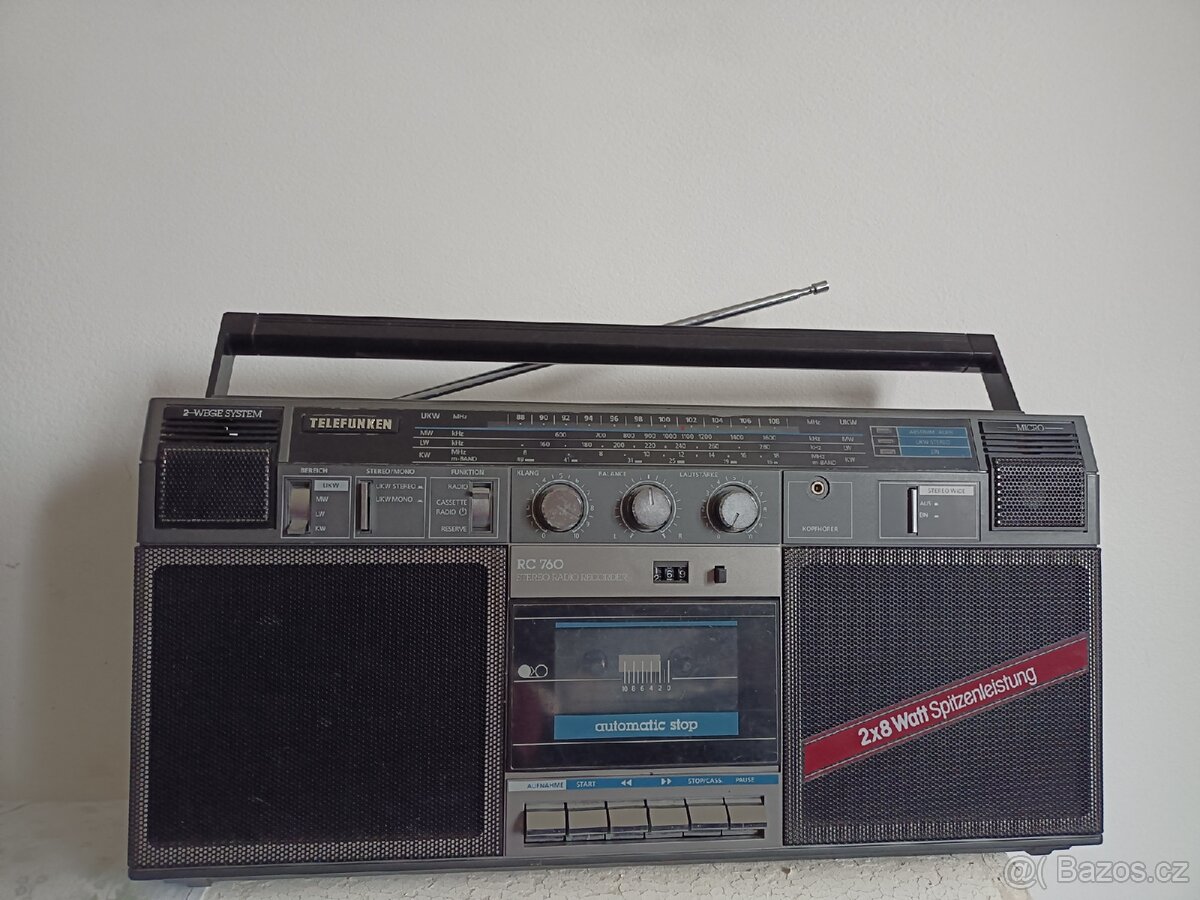 Telefunken RC760,retro kazeťák radiomagnetofon