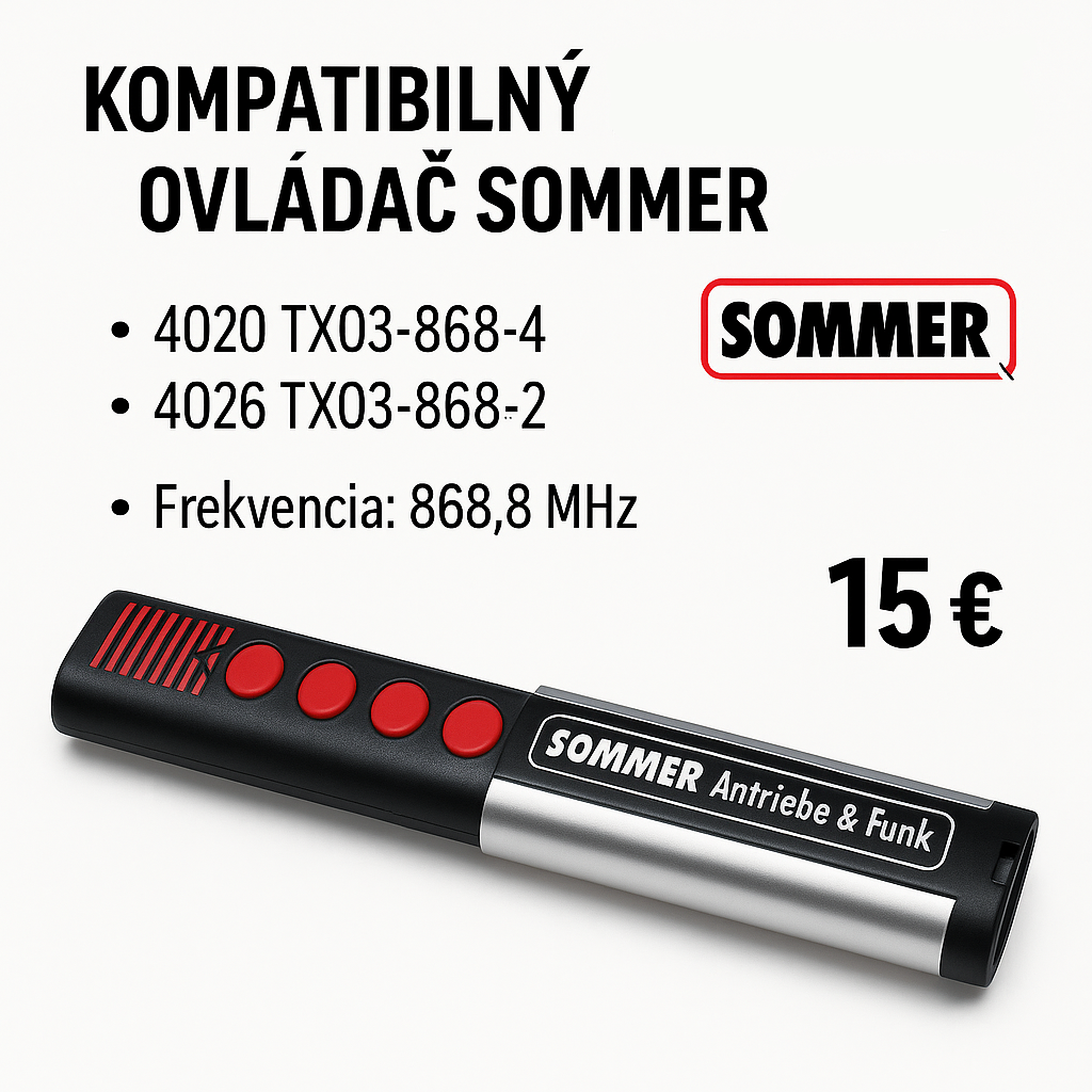 Kompatibilní dálkový ovladač SOMMER 4020/4026