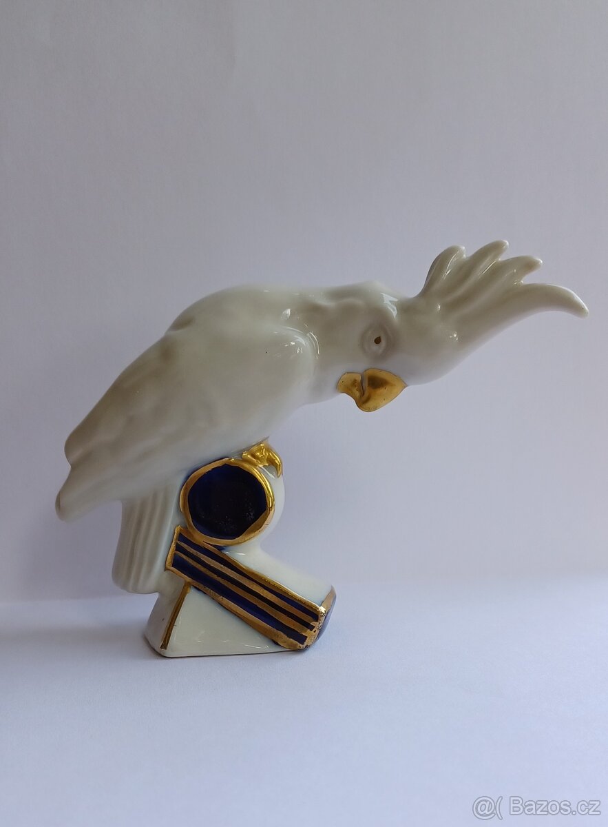 Porcelánový kakadu ARTDECO