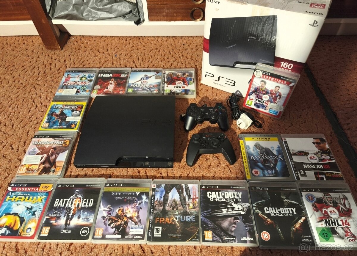 PLAYSTATION 3, DVA OVLADAČE A HRY