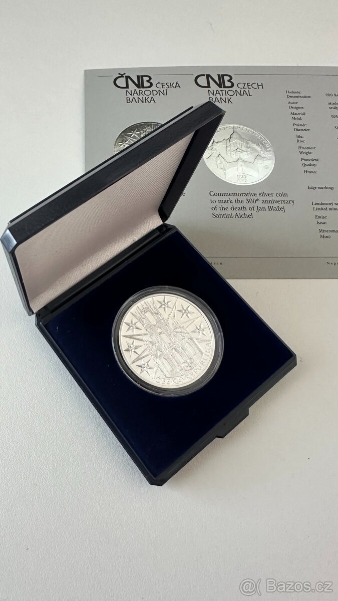 Stříbrná mince 200 Kč 2023 Jan Blažej Santini-Aichel proof