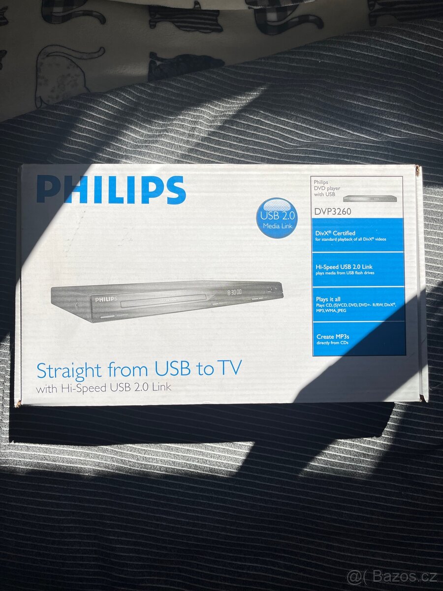 NOVÝ DVD přehrávač Philips DVP3260 s USB – DivX, MP3, JPEG