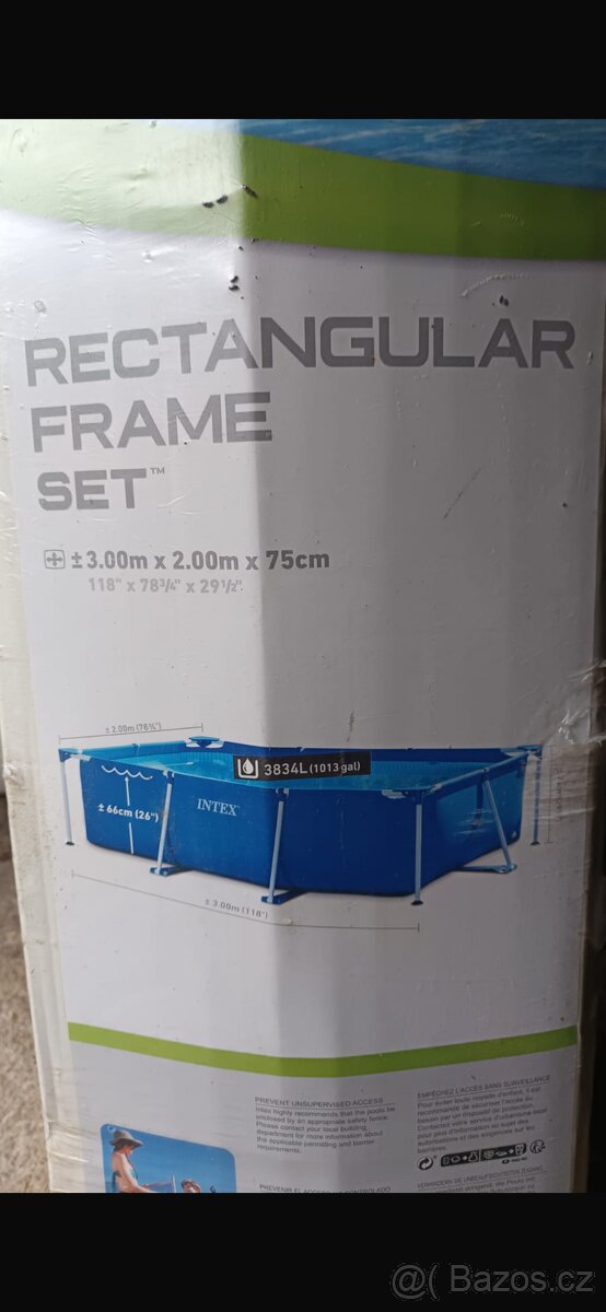 BAZÉN INTEX FRAME OBDÉLNÍK 3x2x0,75m Včetně filtrace