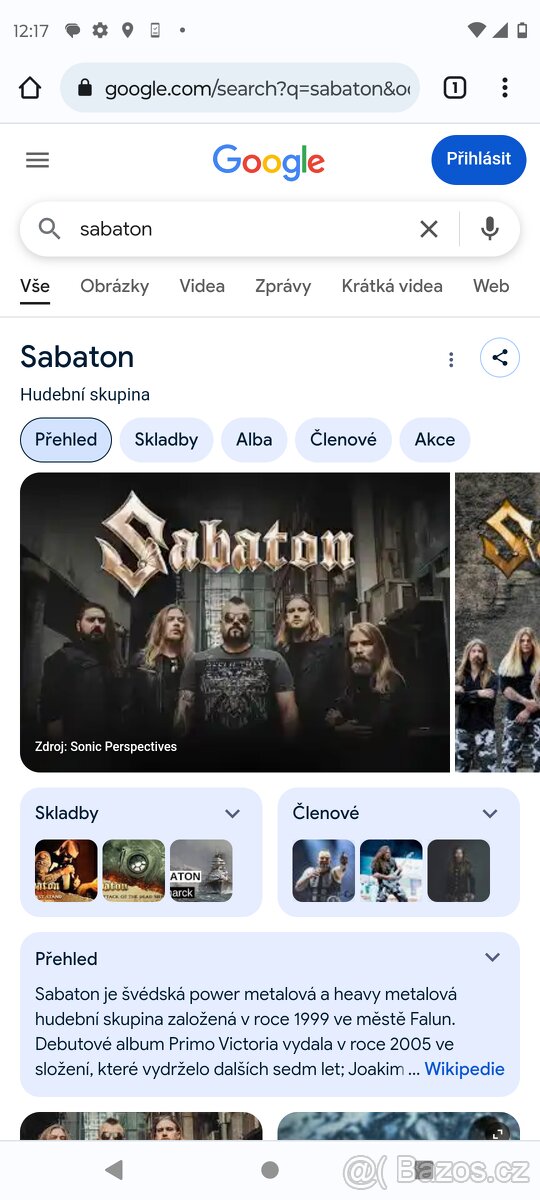 Sabaton vstupenky