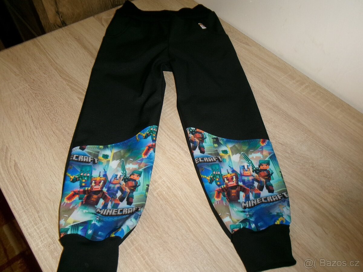 Zimní kalhoty softshell s Fleecem vel.116-MINECRAFT