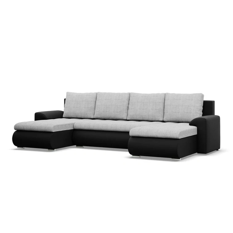 Rozkládací rohová sedací souprava TOKIO III Šedá/černá