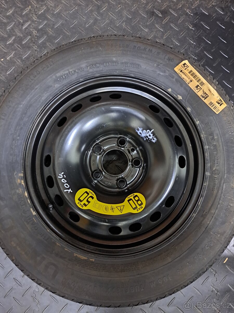 dojezdové kolo rezerva Fiat 500X 5x110x65,1 pneu 145/90 R16