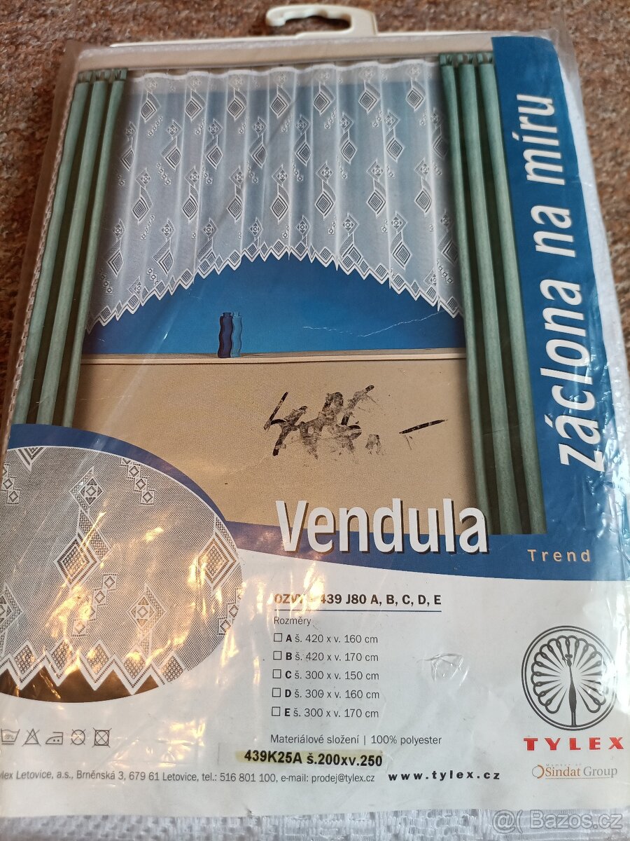 Záclona Vendula š.200 x v.250 nová české výroby
