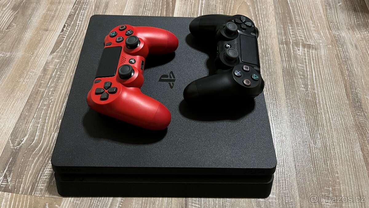 ⭐ PlayStation 4 Slim 500 GB + 2 ovladače | TOP stav |
