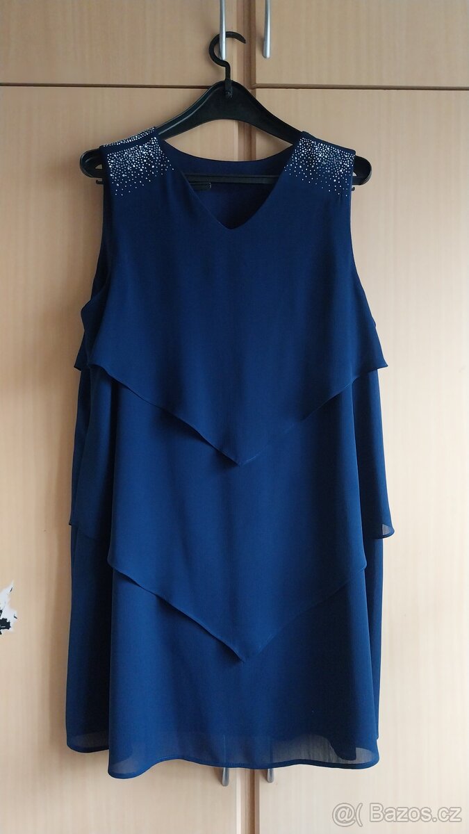 Modré šaty na tanec ,ples L