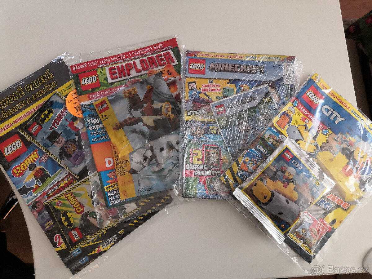 LEGO ČASOPIS (4x): CITY, MINECRAFT, EXPLORER, BATMAN (mix)