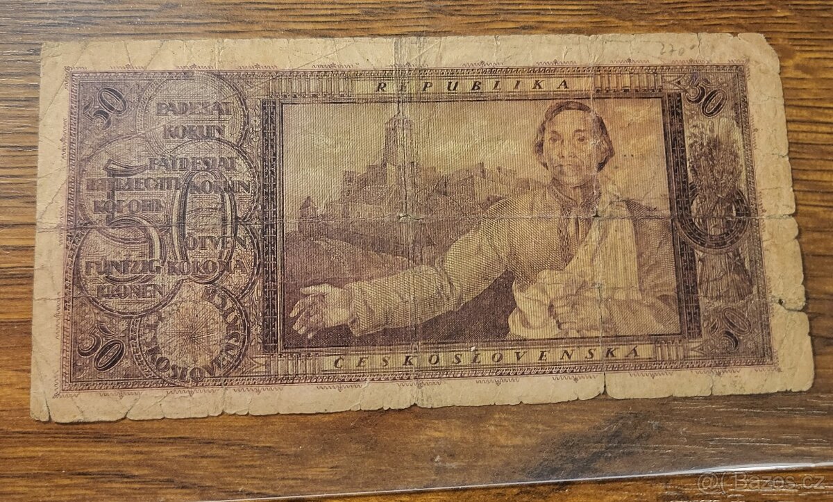 Vzácná bankovka 50 korun z roku 1922, ROZSEVAČ