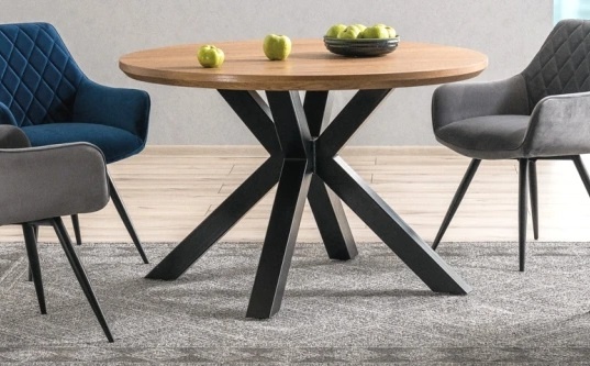 Jídelní stůl /120cm/divoký dub/černá/
