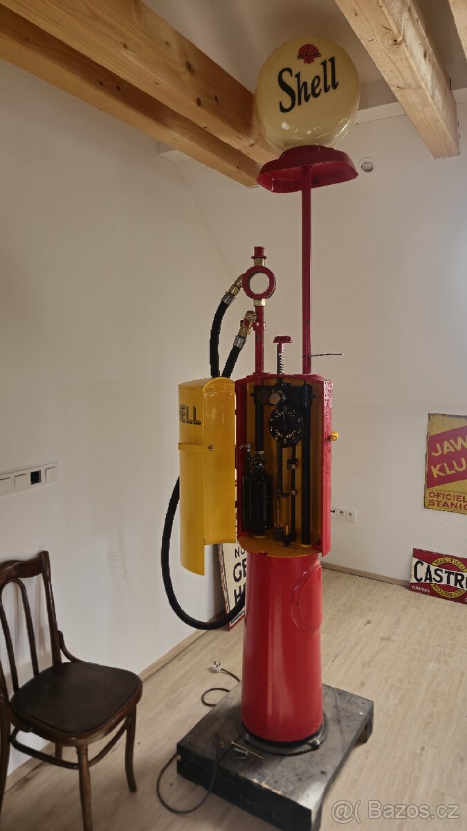 Benzinka, benzínový stojan Shell, USA 20. léta