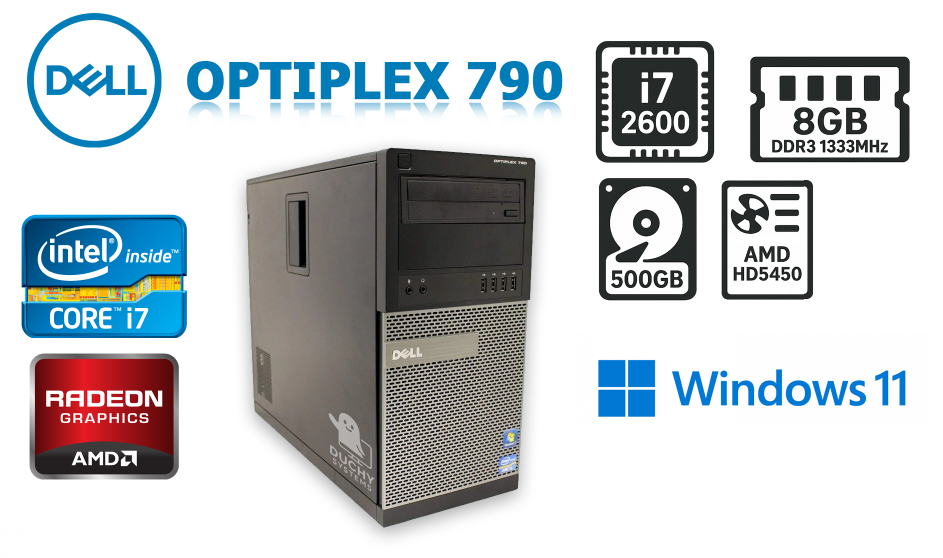 Levné PC - DELL | i7 2600, 8GB RAM, 500GB HDD | WIN 11