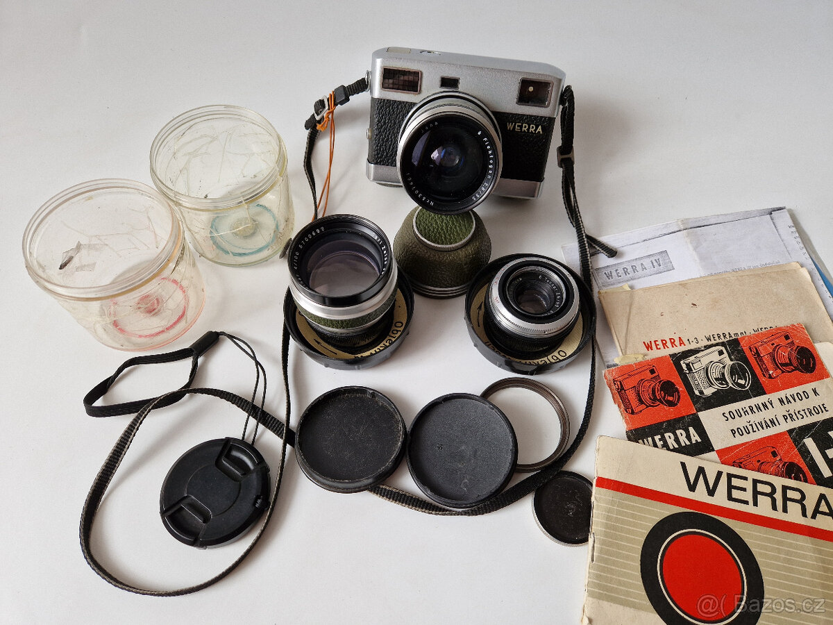 Starý fotoaparát Werra Werramatic + 3x objektiv