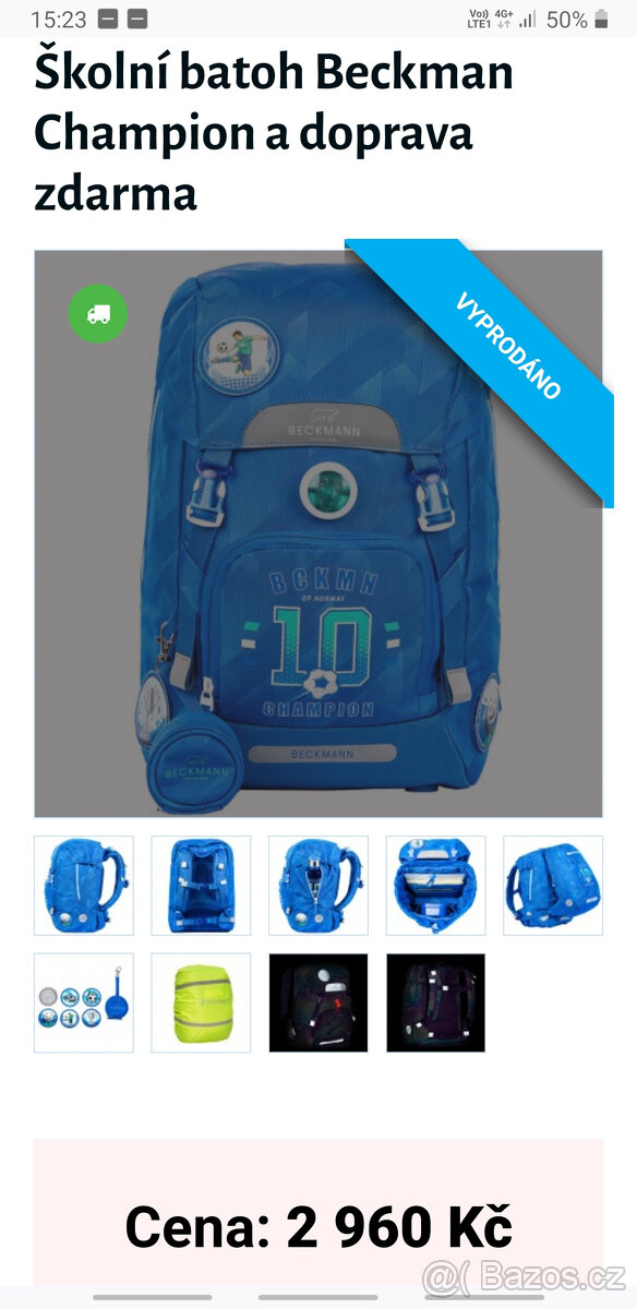 ŠKOLNÍ BATOH BECKMANN -AKTOVKA OD 1.třídy