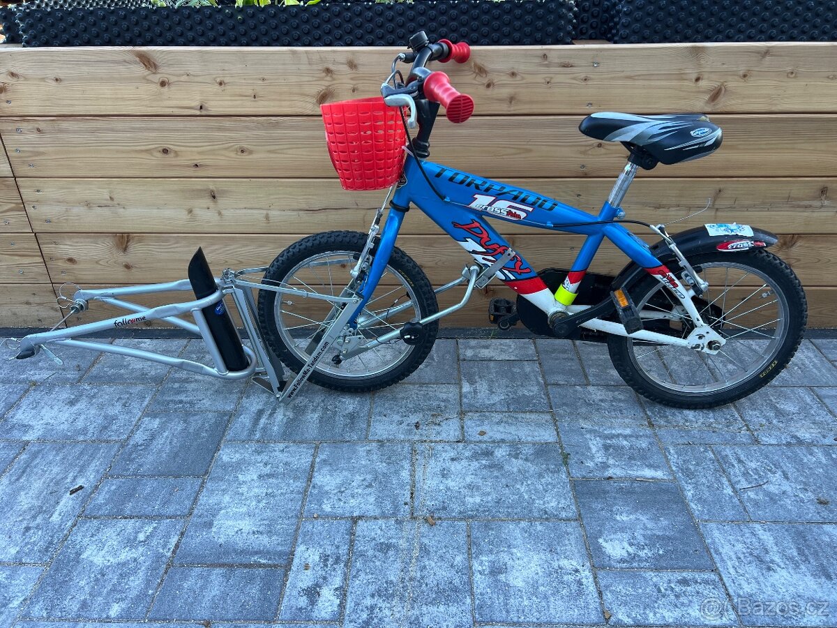Follow Me tažný tandemový závěs + dětské kolo 16”