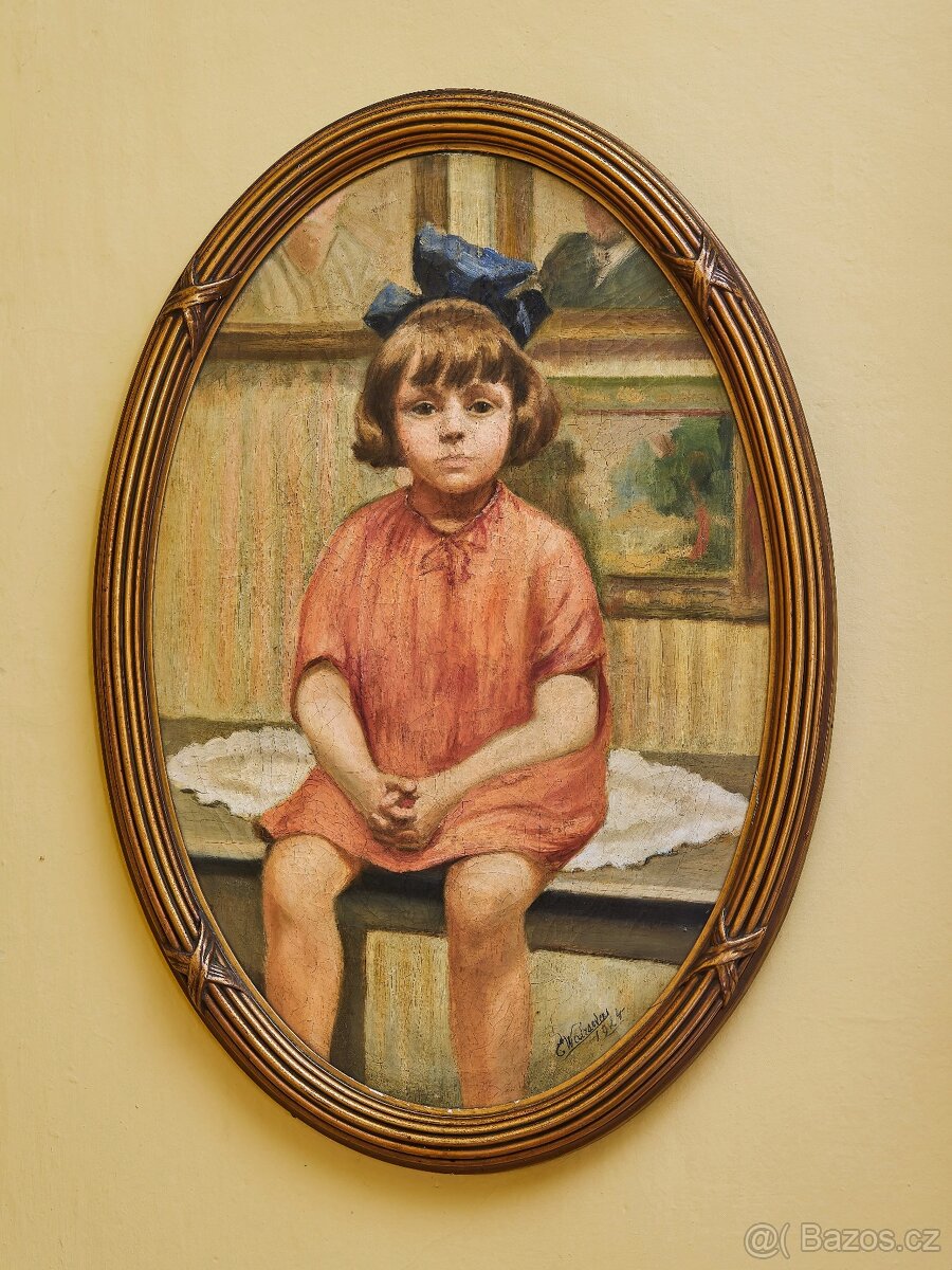 Portrét děvčátka – E. Walraven, 1924