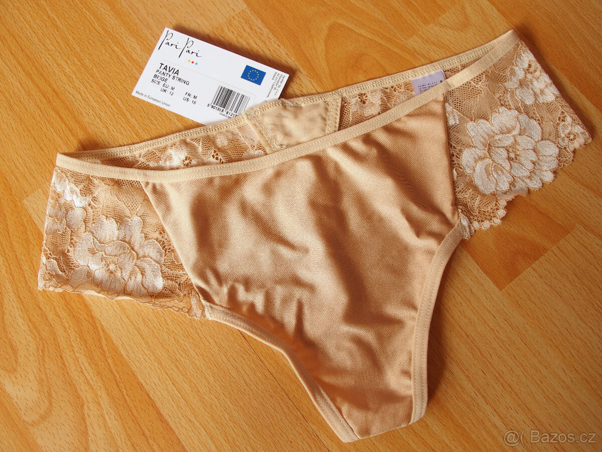 PariPari Tavia béžové kalhotky string vel. M NOVÉ