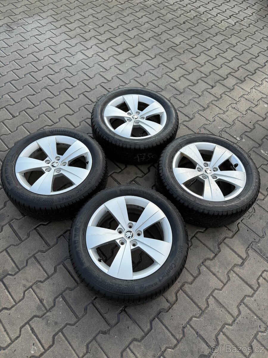 Komplet alu Škoda Superb 5x112r17+215/55r17 zimní