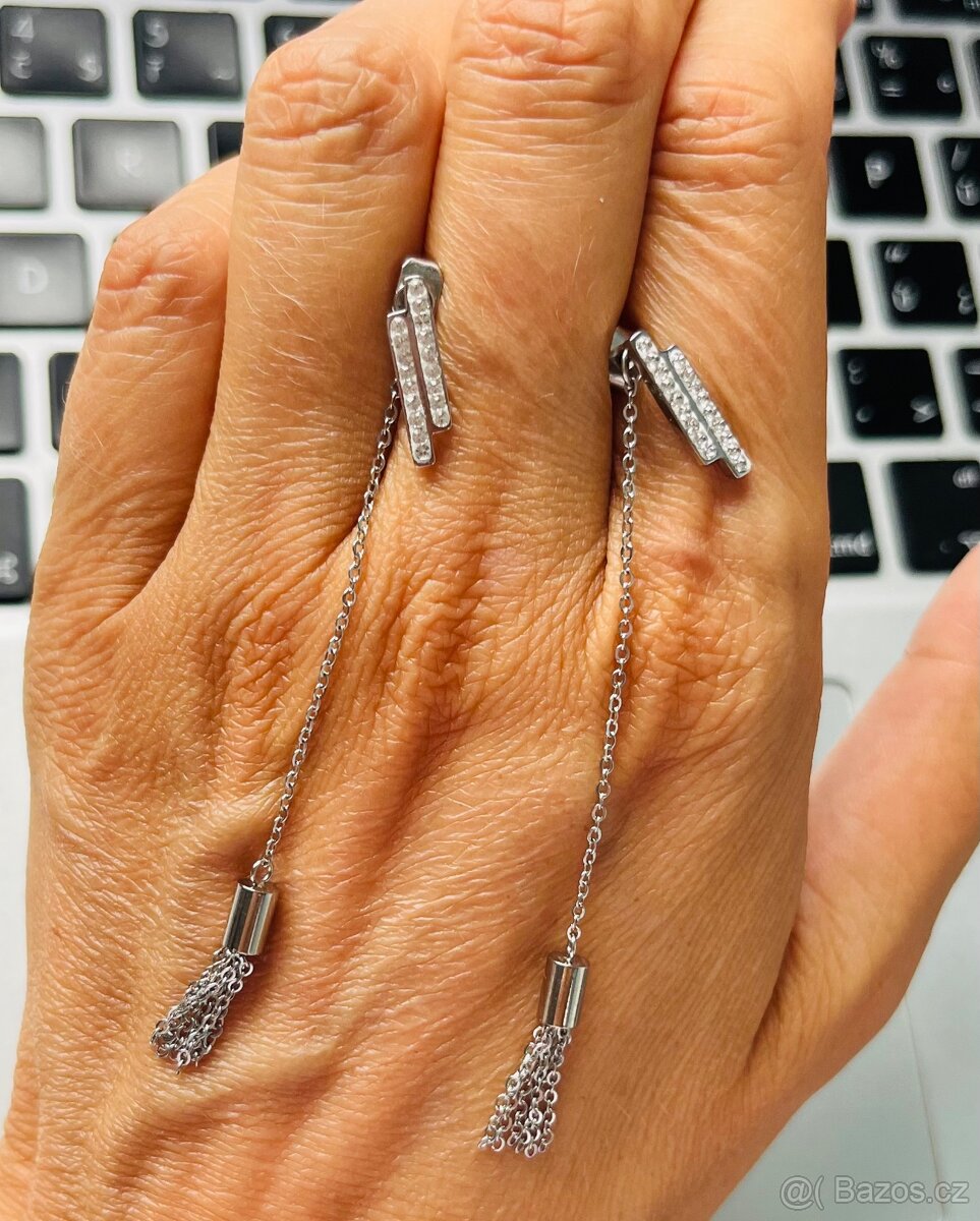 Krásné náušnice 2v1, Preciosa, chir. ocel, nové, sleva 850