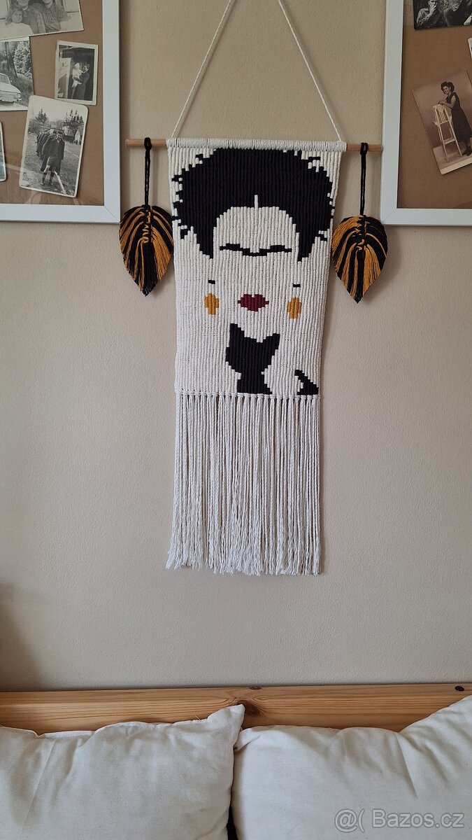 Boho tapiserie Frida s kočkou