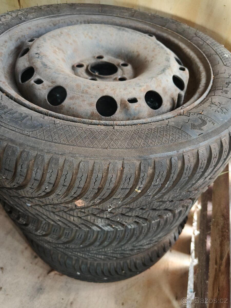 185/55 r15 Zimní 6mm zánovní sada kol 5x100