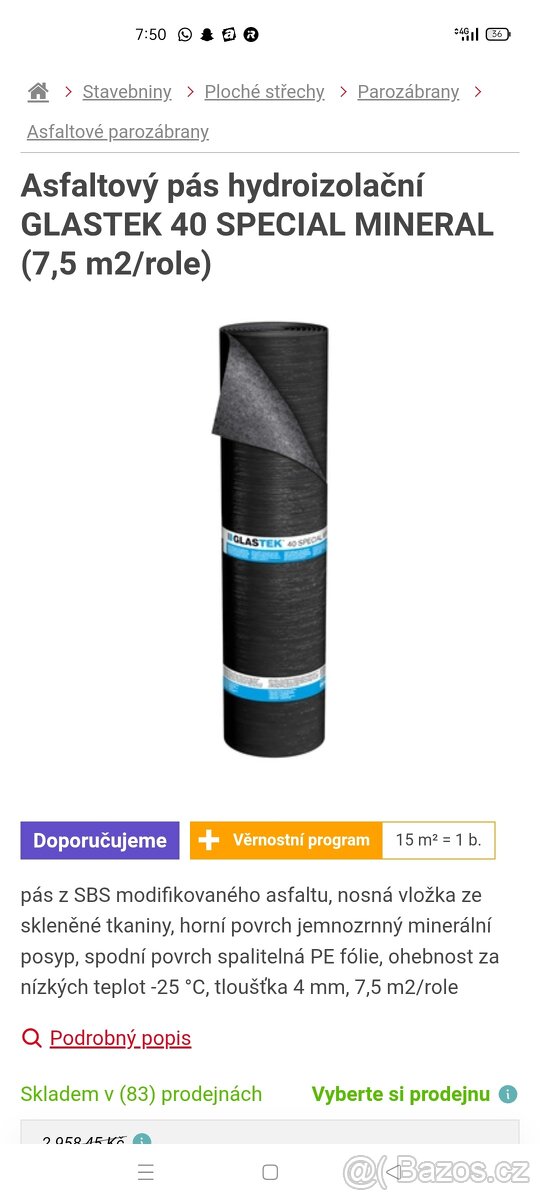 Asfaltový pás hydroizolační