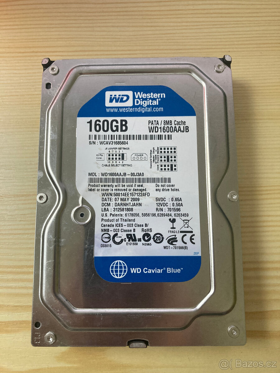 3.5" HDD WD Caviar Blue 160GB (IDE/PATA)