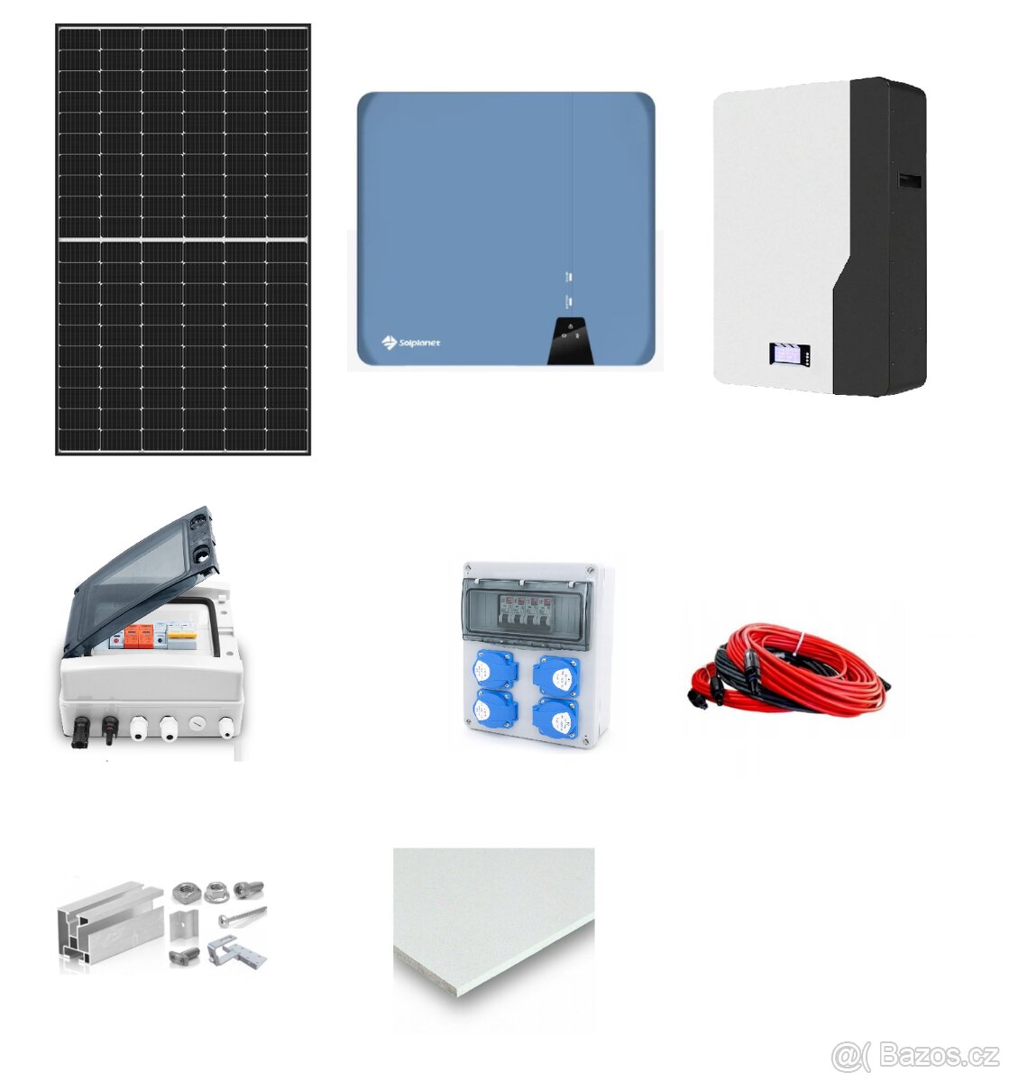 Fotovoltaická HYBRID elektrárna 8800Wp, 6kW/230V, 10,24kWh
