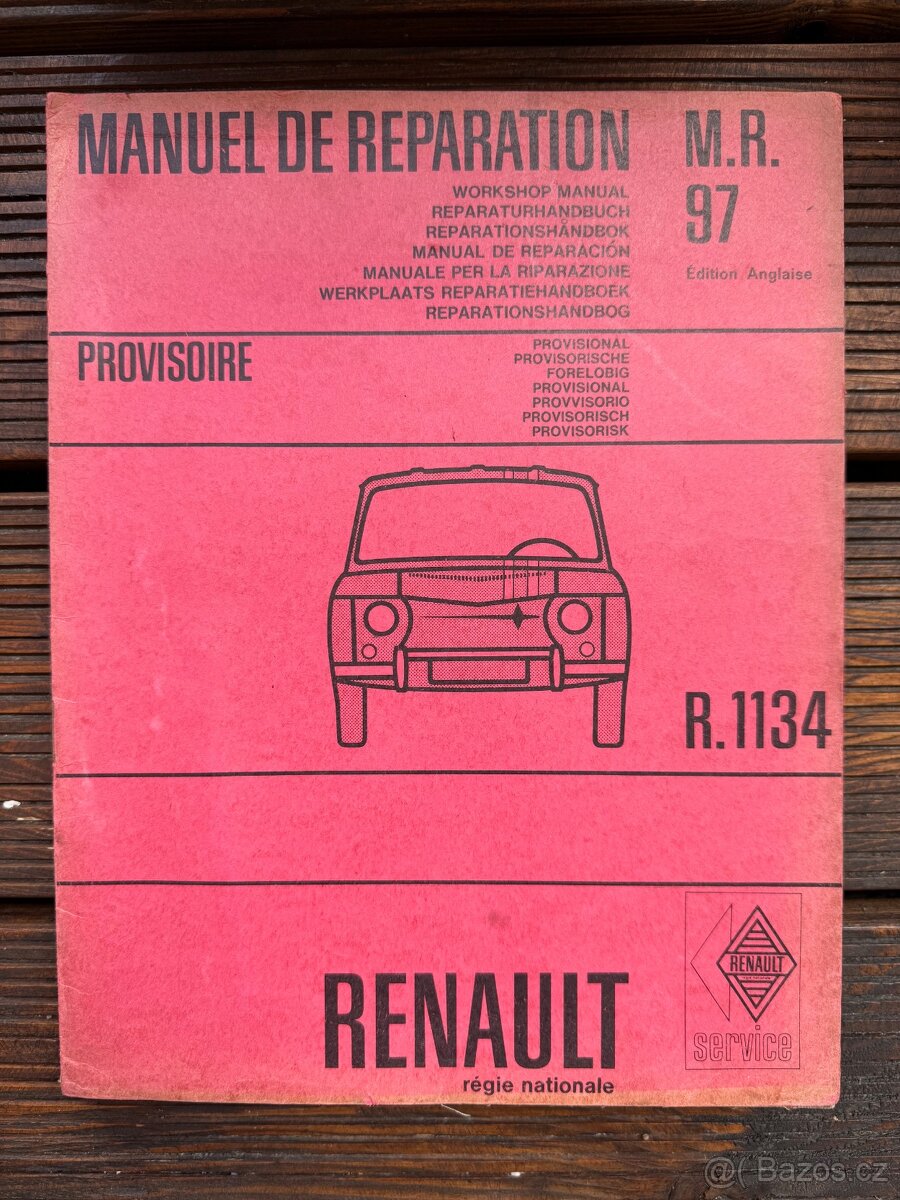 RENAULT 8 R8 GORDINI originální montážní servisní manualy