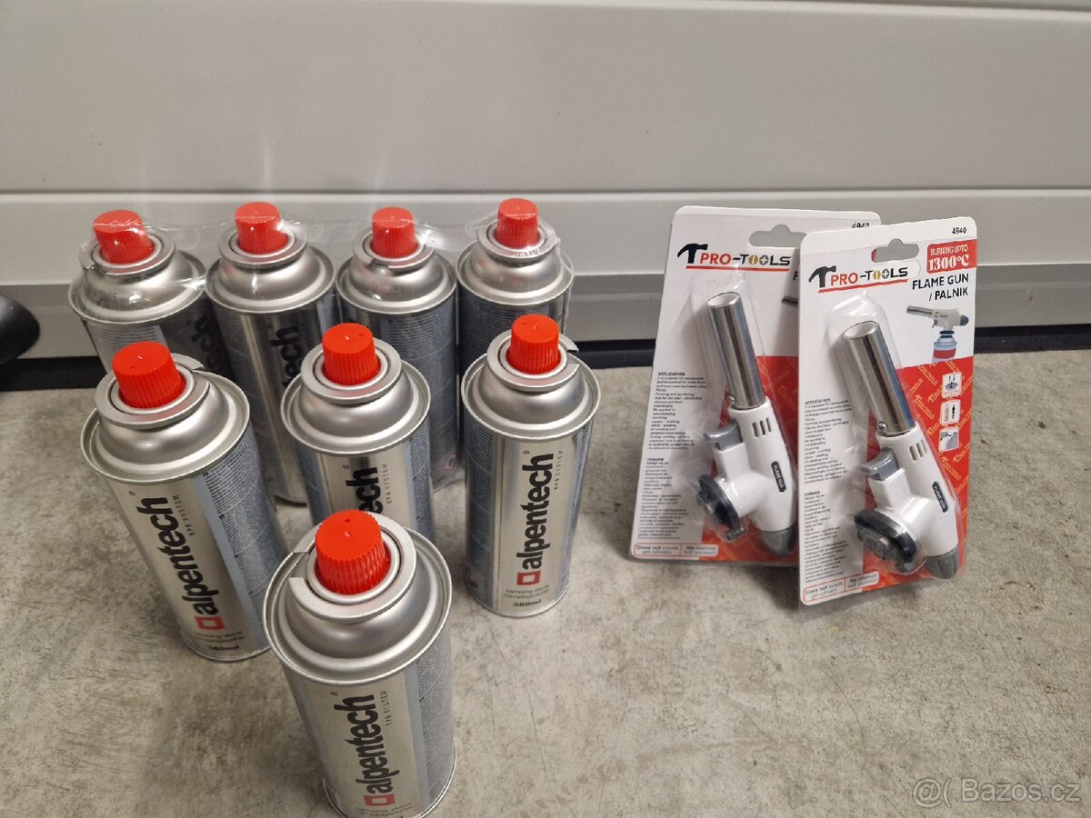 2× Plynový hořák + 8ks plynové kartuše