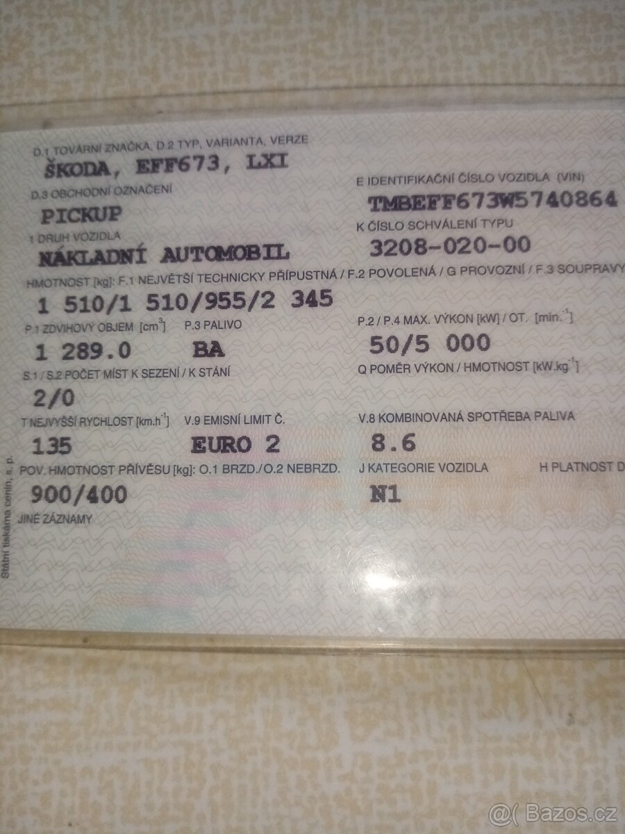 Prodám Škoda Felicie Pickup