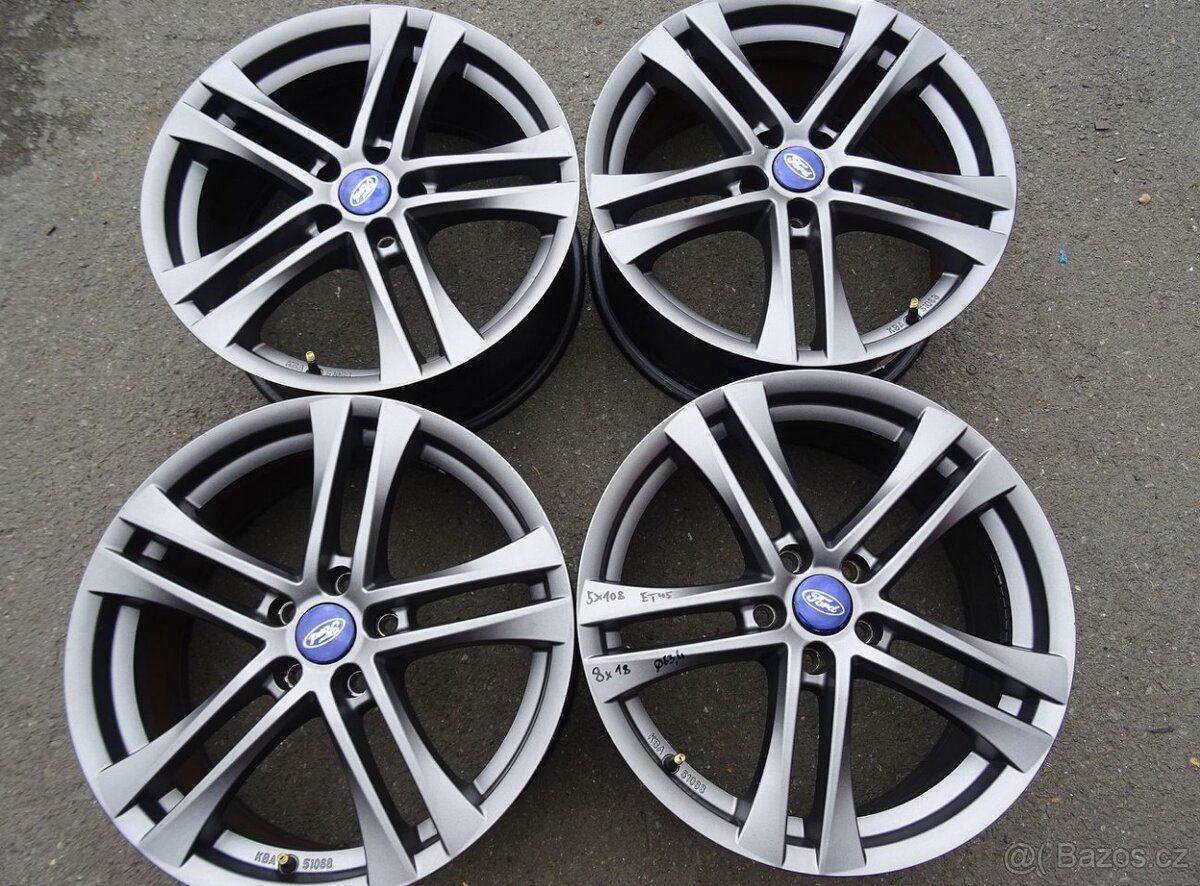 Alu disky na Ford, 18", 5x108, ET 45, šířka 8J