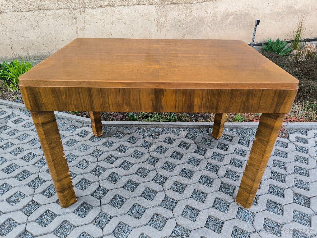 Starožitný Art Deco jídelní stůl - 118 x 82 x 80 cm