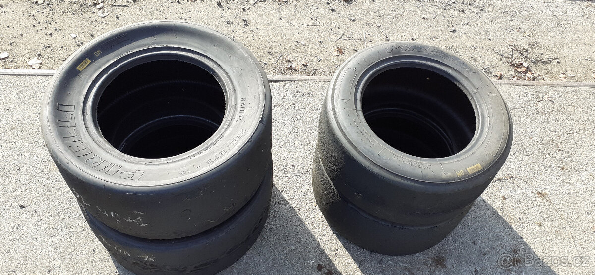 Závodní suché pneu / slick Pirelli 200/540-13 a 250/575-13